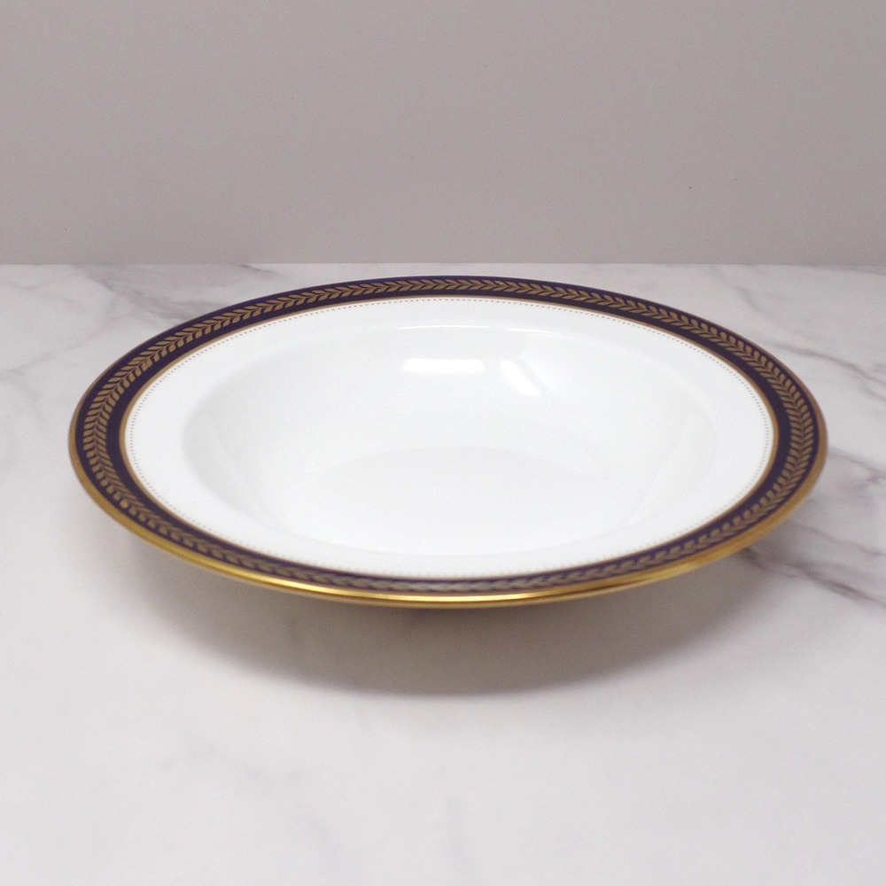 Vintage Coalport Bone China Blue Wheat Rimmed Soup Bowl